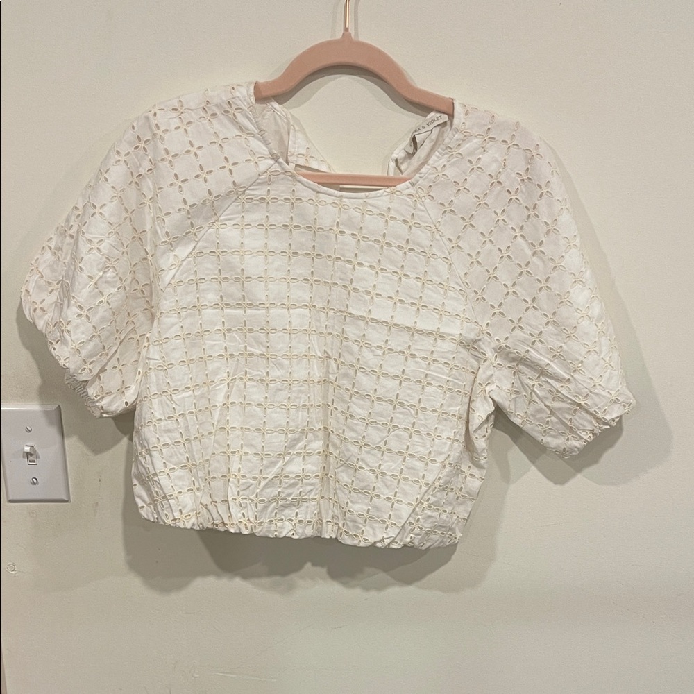 Chelsea & Violet Cream Eyelet Blouse